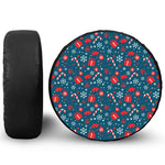 Christmas Holiday Elements Pattern Print Tire Cover