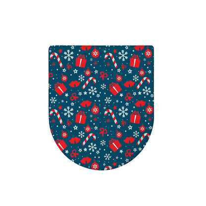 Christmas Holiday Elements Pattern Print Toilet Lid Cover