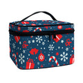 Christmas Holiday Elements Pattern Print Travel Makeup Bag