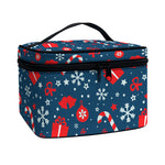 Christmas Holiday Elements Pattern Print Travel Makeup Bag