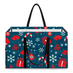 Christmas Holiday Elements Pattern Print Utility Tote Bag