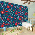 Christmas Holiday Elements Pattern Print Wall Sticker