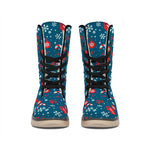 Christmas Holiday Elements Pattern Print Winter Boots