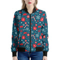 Christmas Holiday Elements Pattern Print Women's Bomber Jacket