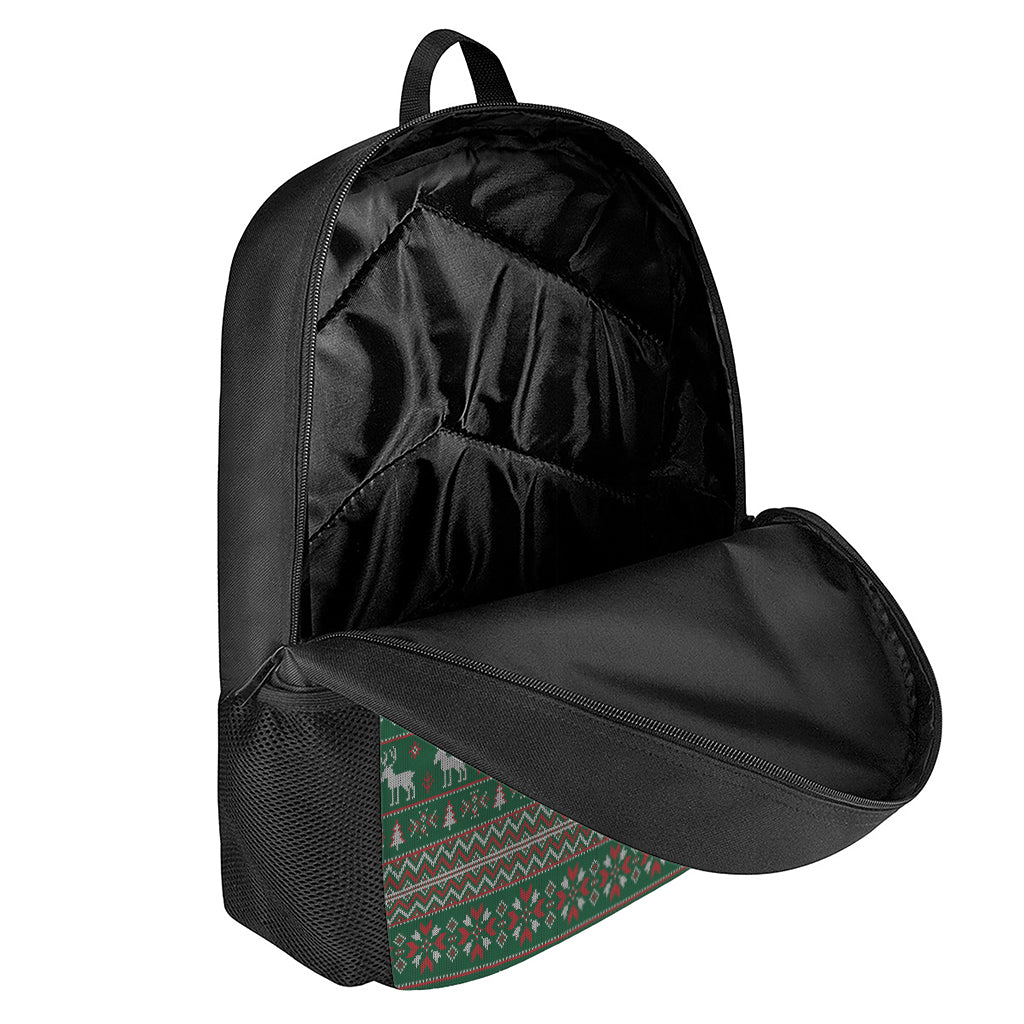 Christmas Holiday Knitted Pattern Print 17 Inch Backpack