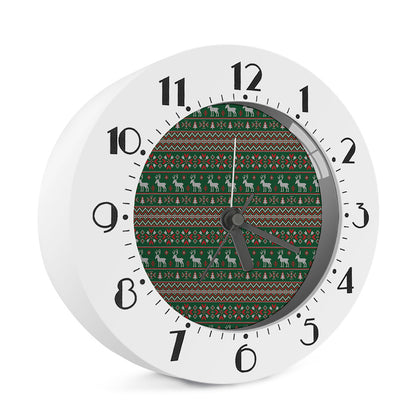 Christmas Holiday Knitted Pattern Print Alarm Clock