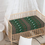 Christmas Holiday Knitted Pattern Print Baby Crib Sheet