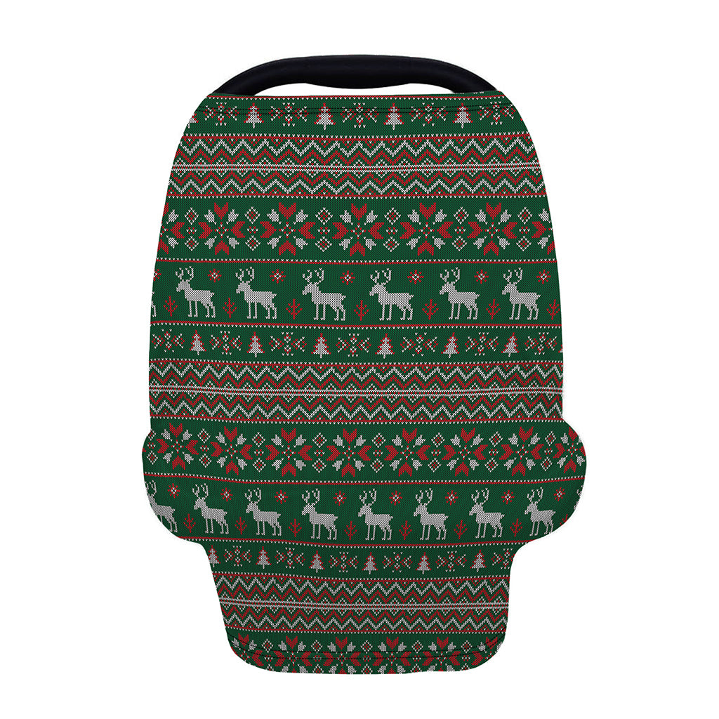 Christmas Holiday Knitted Pattern Print Baby Seat Cover