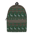 Christmas Holiday Knitted Pattern Print School Backpack