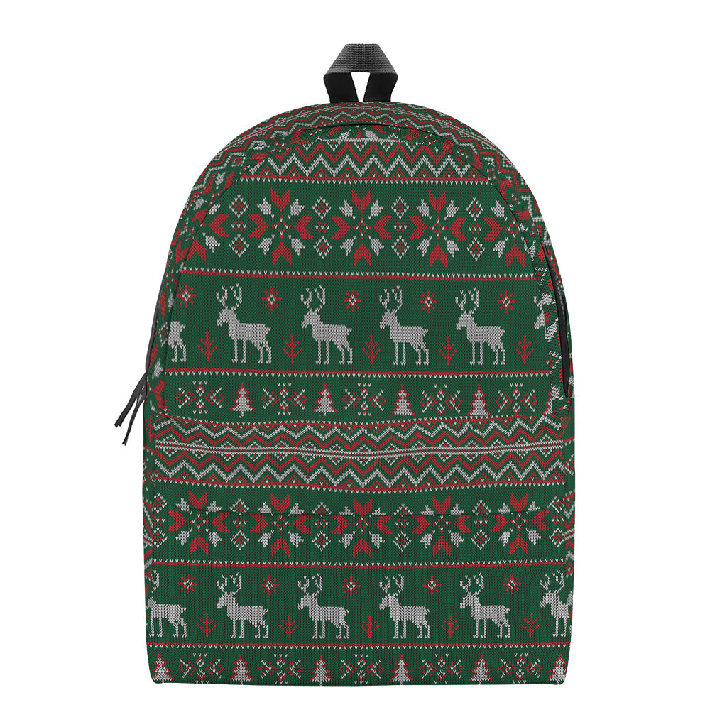 Christmas Holiday Knitted Pattern Print Backpack