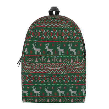Christmas Holiday Knitted Pattern Print Backpack