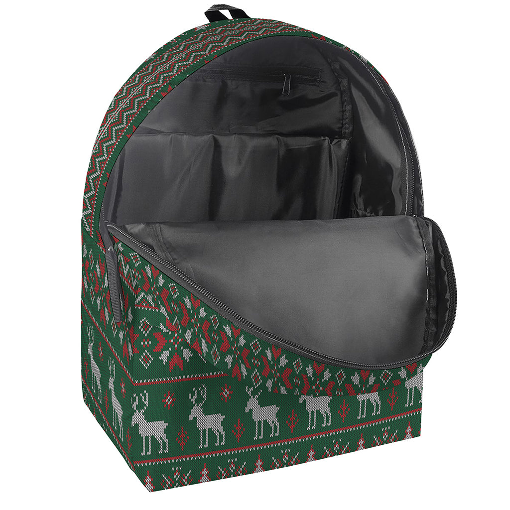 Christmas Holiday Knitted Pattern Print Backpack