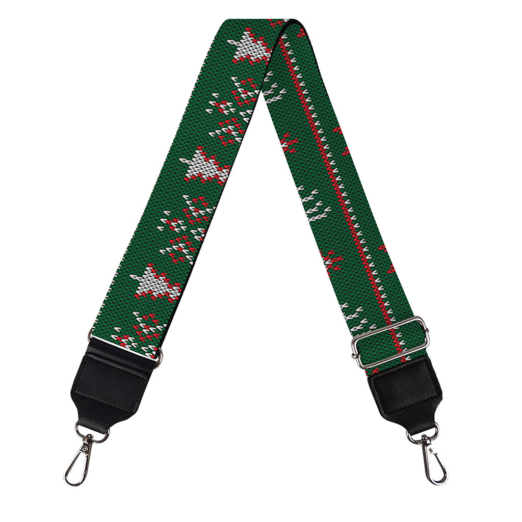 Christmas Holiday Knitted Pattern Print Bag Strap
