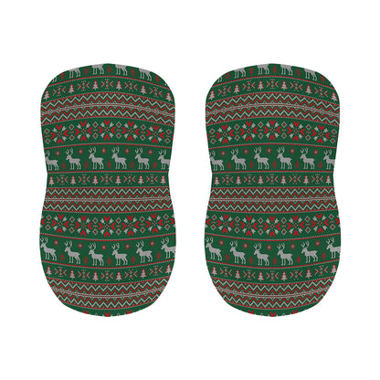 Christmas Holiday Knitted Pattern Print Bar Stool Covers