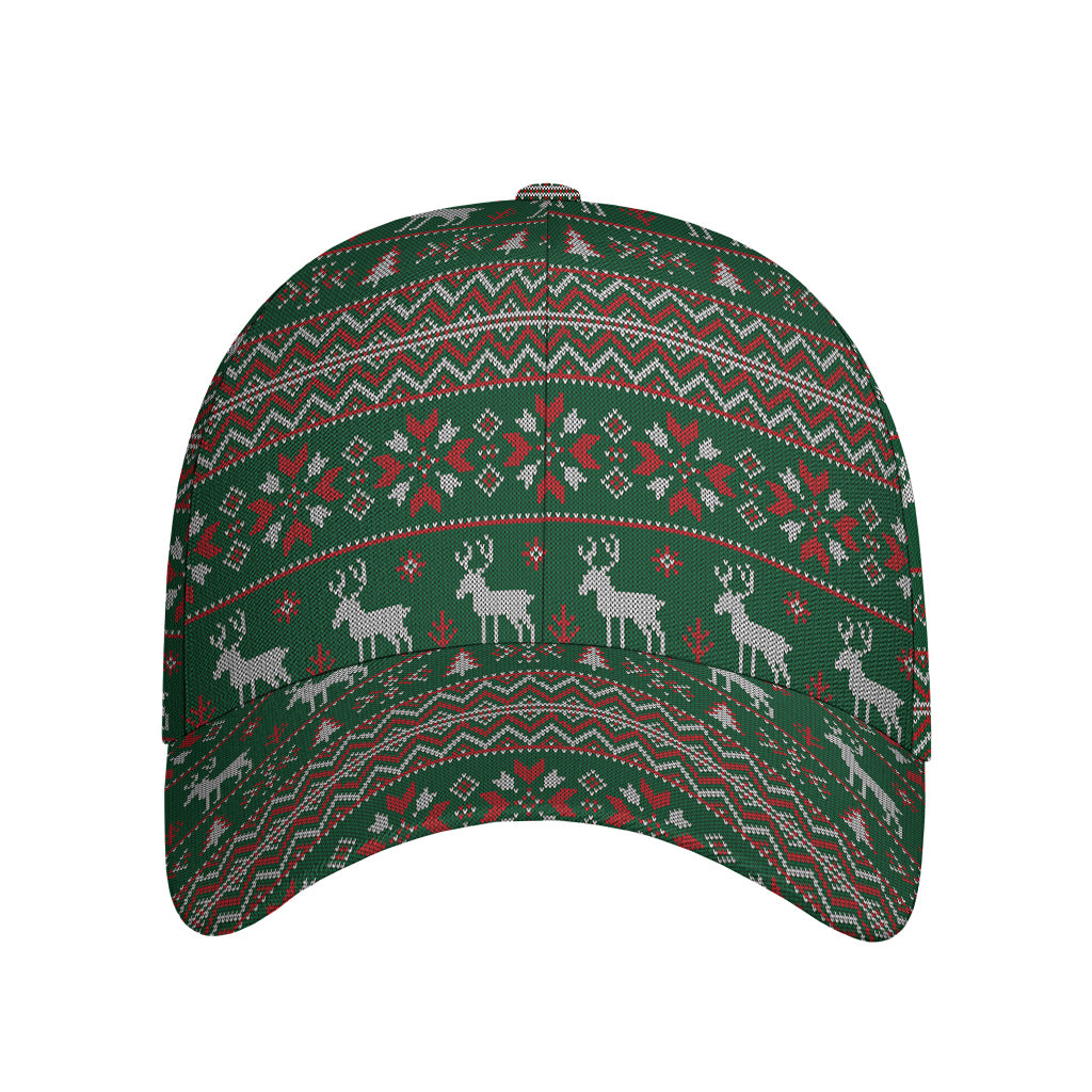 Christmas Holiday Knitted Pattern Print Baseball Cap