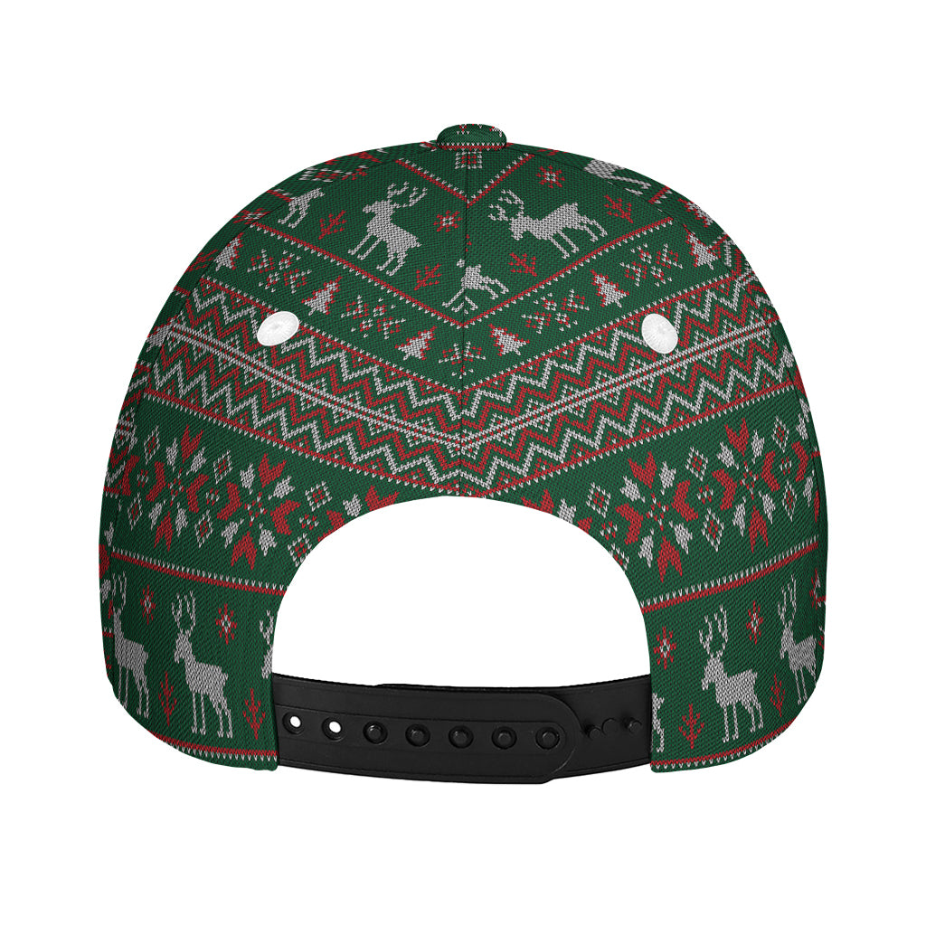 Christmas Holiday Knitted Pattern Print Baseball Cap