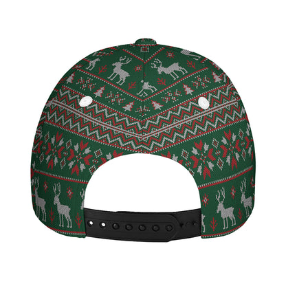 Christmas Holiday Knitted Pattern Print Baseball Cap