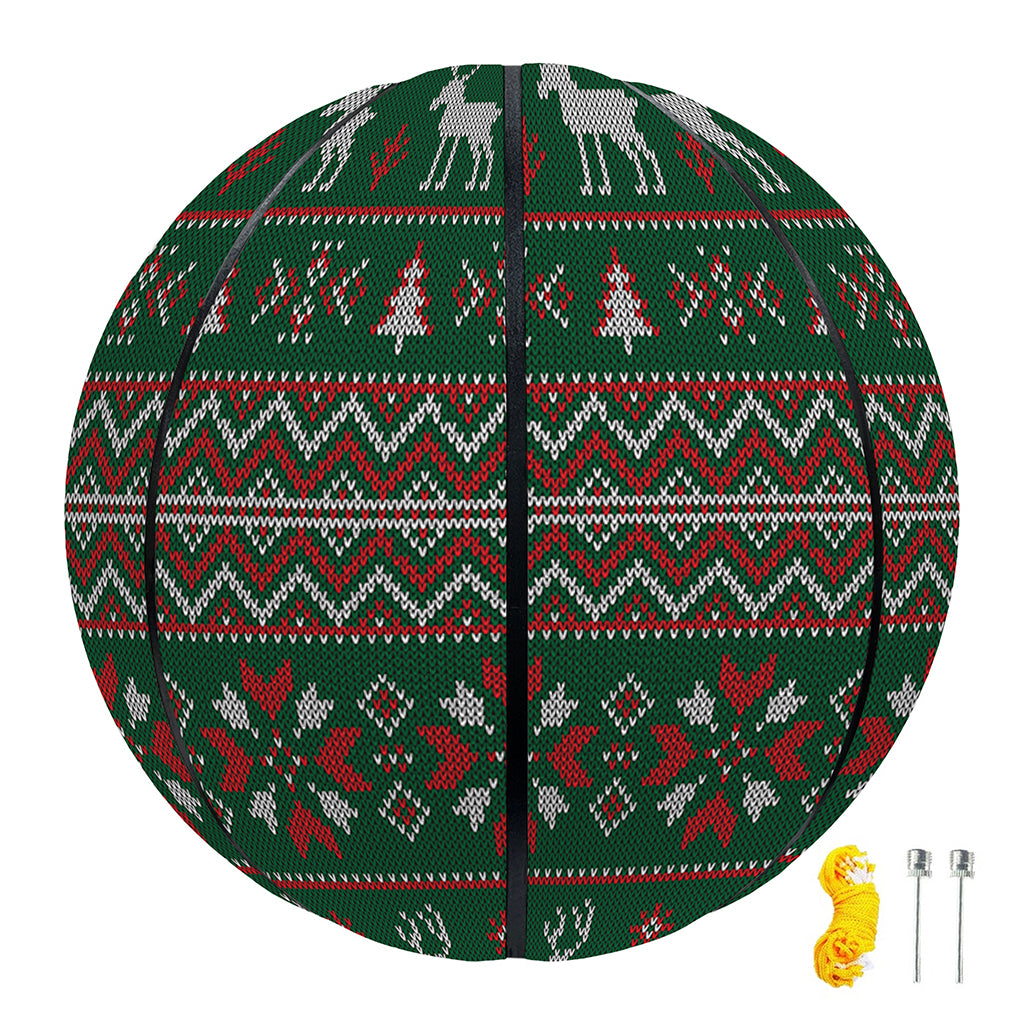 Christmas Holiday Knitted Pattern Print Basketball