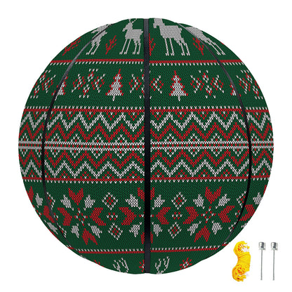 Christmas Holiday Knitted Pattern Print Basketball