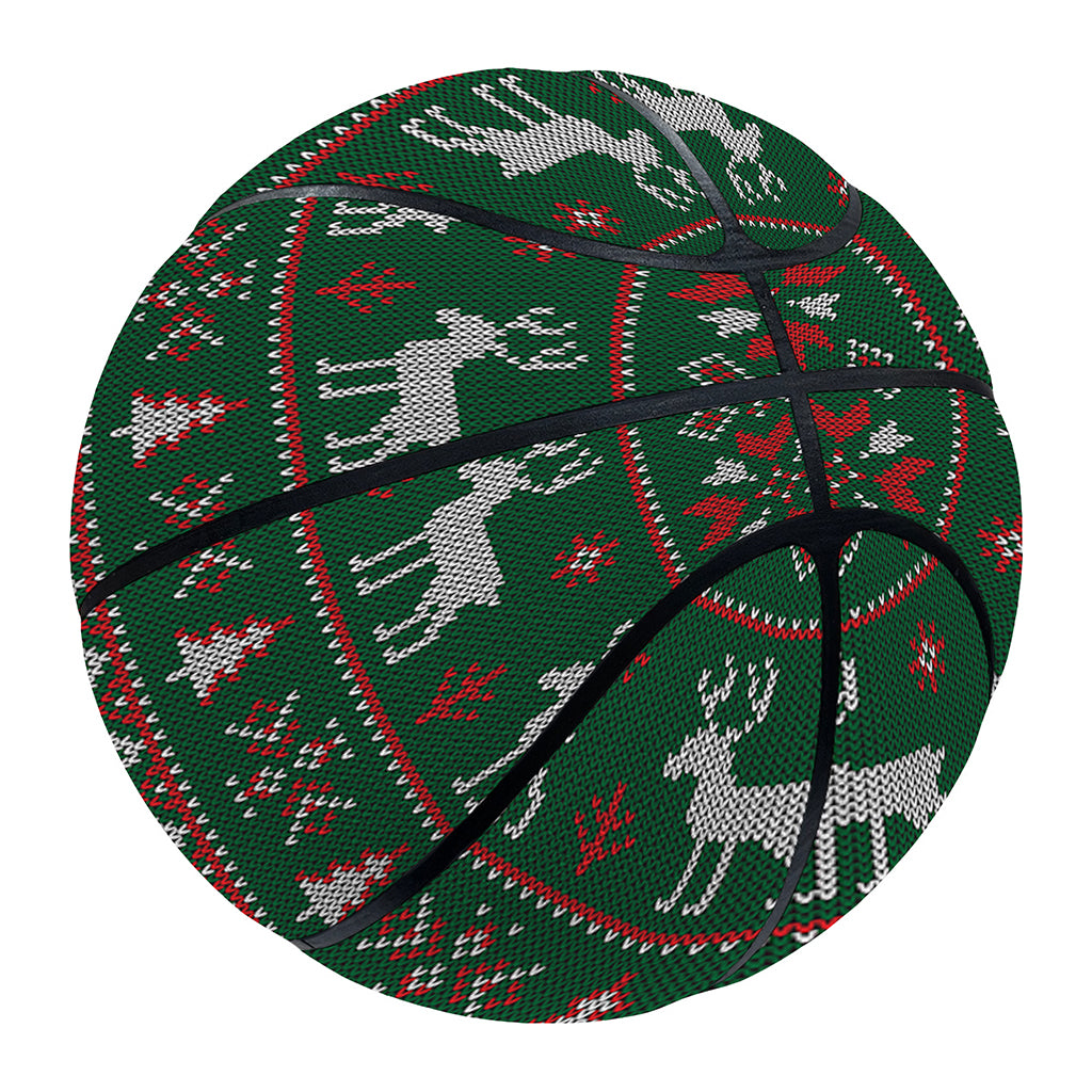 Christmas Holiday Knitted Pattern Print Basketball