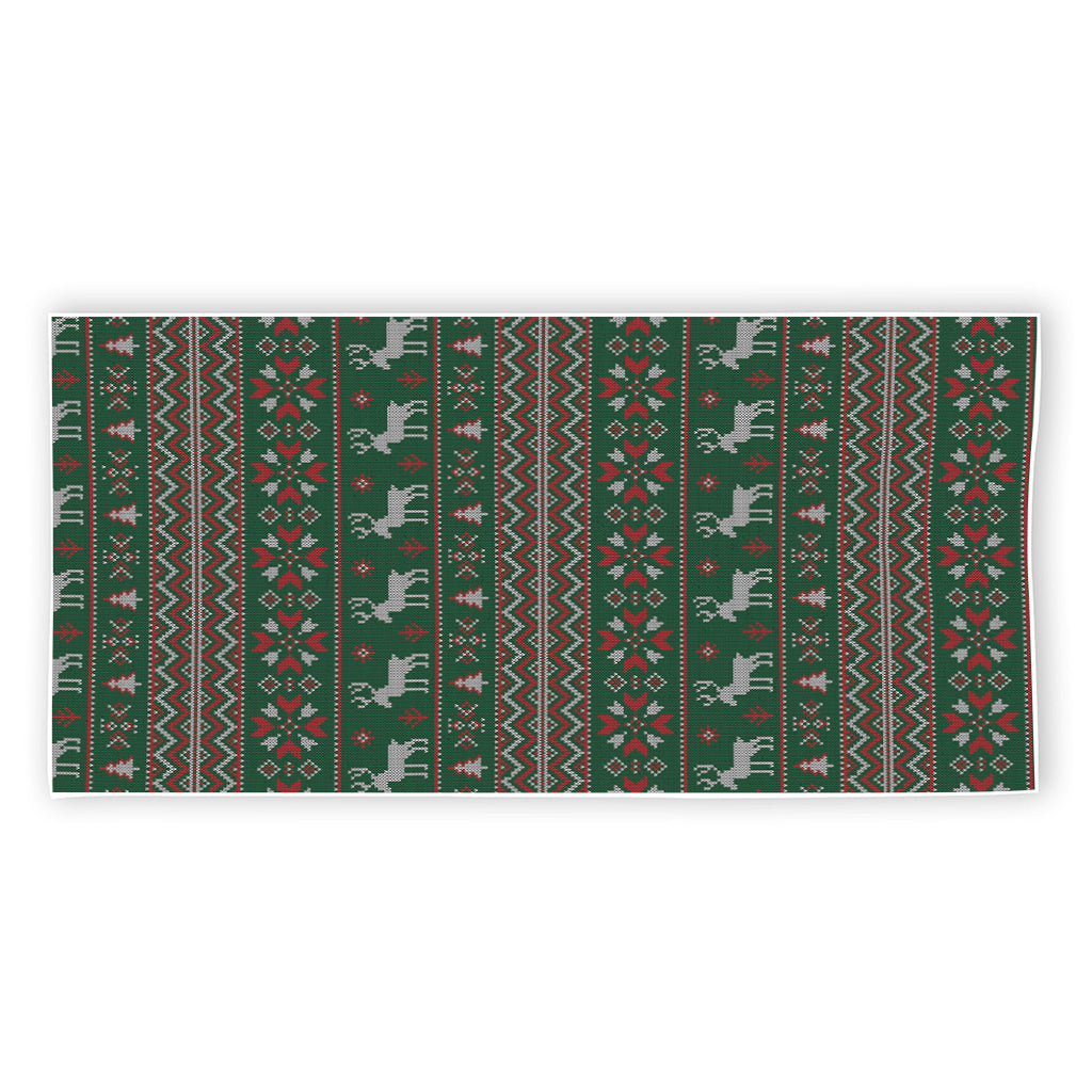 Christmas Holiday Knitted Pattern Print Beach Towel