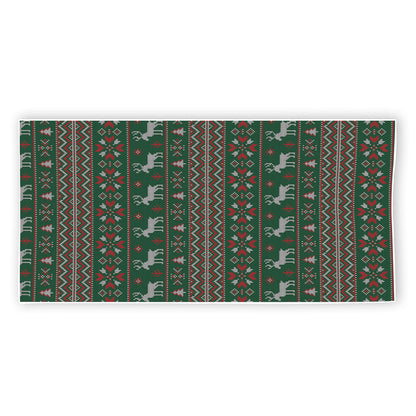 Christmas Holiday Knitted Pattern Print Beach Towel