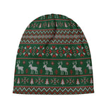Christmas Holiday Knitted Pattern Print Beanie