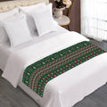 Christmas Holiday Knitted Pattern Print Bed Runner