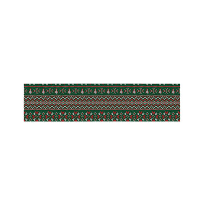 Christmas Holiday Knitted Pattern Print Bed Runner