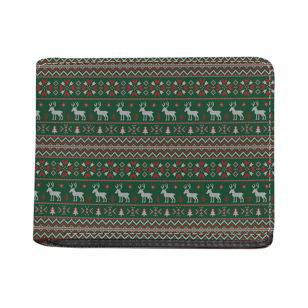 Christmas Holiday Knitted Pattern Print Bifold Wallet
