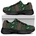 Christmas Holiday Knitted Pattern Print Black Chunky Shoes