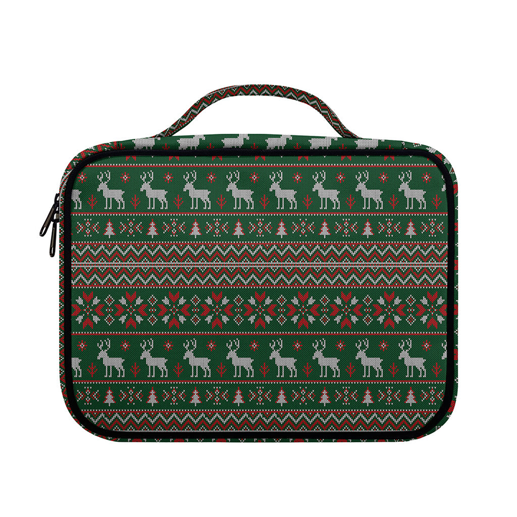 Christmas Holiday Knitted Pattern Print Briefcase Bible Bag