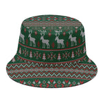 Christmas Holiday Knitted Pattern Print Bucket Hat