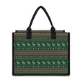 Christmas Holiday Knitted Pattern Print Canvas Tote Bag