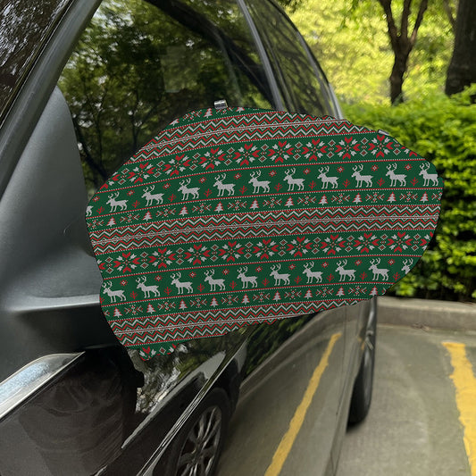 Christmas Holiday Knitted Pattern Print Car Side Mirror Covers