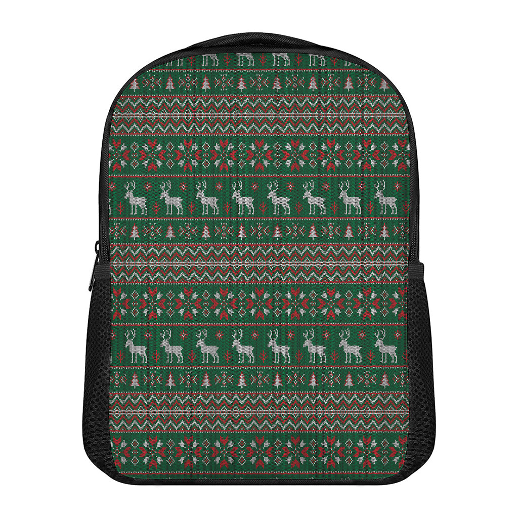 Christmas Holiday Knitted Pattern Print Casual Backpack