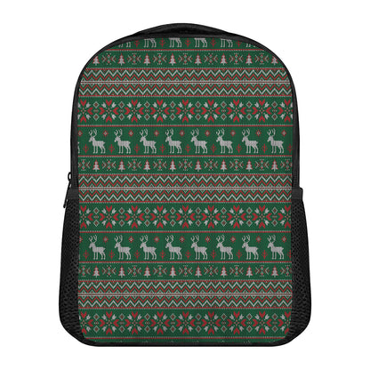 Christmas Holiday Knitted Pattern Print Casual Backpack