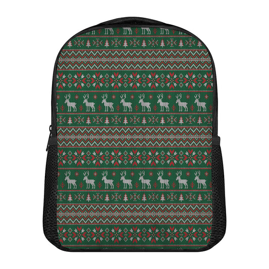 Christmas Holiday Knitted Pattern Print Casual Backpack