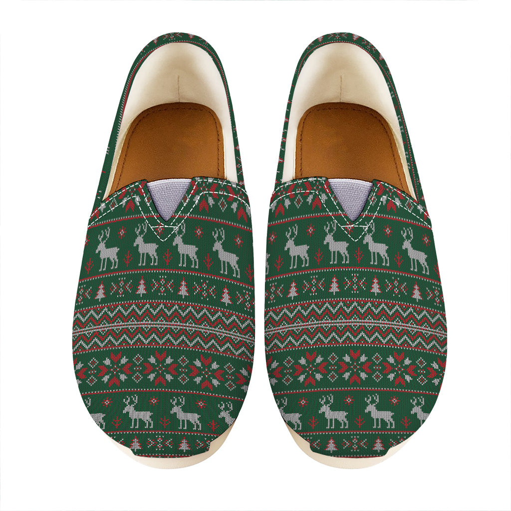 Christmas Holiday Knitted Pattern Print Casual Shoes