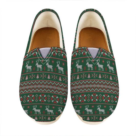 Christmas Holiday Knitted Pattern Print Casual Shoes