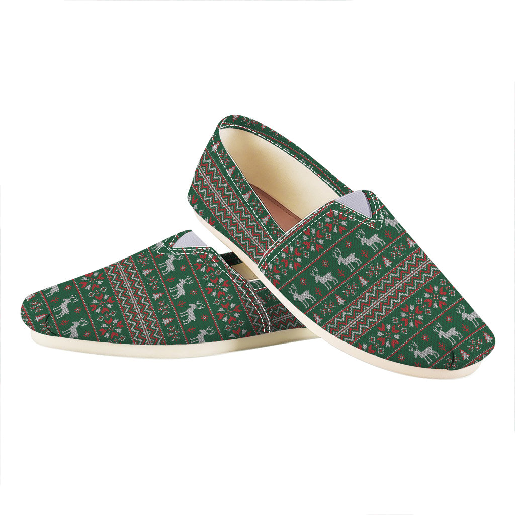 Christmas Holiday Knitted Pattern Print Casual Shoes