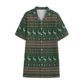 Christmas Holiday Knitted Pattern Print Cotton Hawaiian Shirt