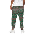 Christmas Holiday Knitted Pattern Print Cotton Pants