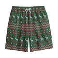 Christmas Holiday Knitted Pattern Print Cotton Shorts