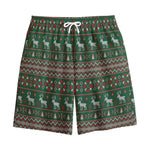 Christmas Holiday Knitted Pattern Print Cotton Shorts