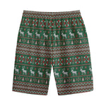 Christmas Holiday Knitted Pattern Print Cotton Shorts