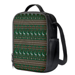 Christmas Holiday Knitted Pattern Print Crossbody Lunch Bag