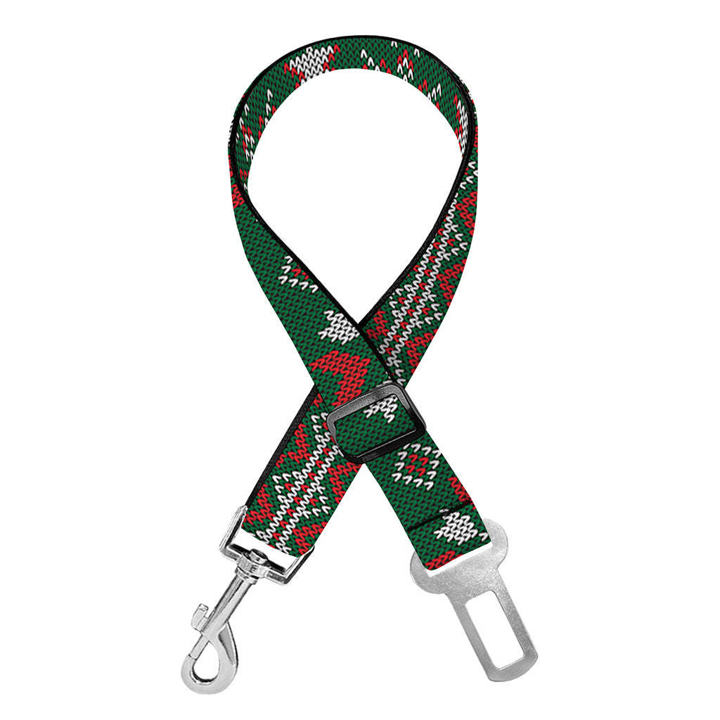 Christmas Holiday Knitted Pattern Print Dog Seat Belt