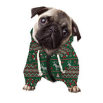 Christmas Holiday Knitted Pattern Print Dog Zip Up Hoodie