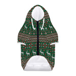 Christmas Holiday Knitted Pattern Print Dog Zip Up Hoodie
